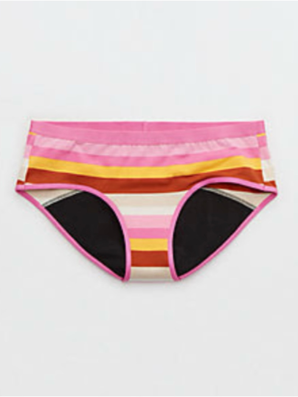 Aerie Pink Yellow Multi-Stripe period underwear